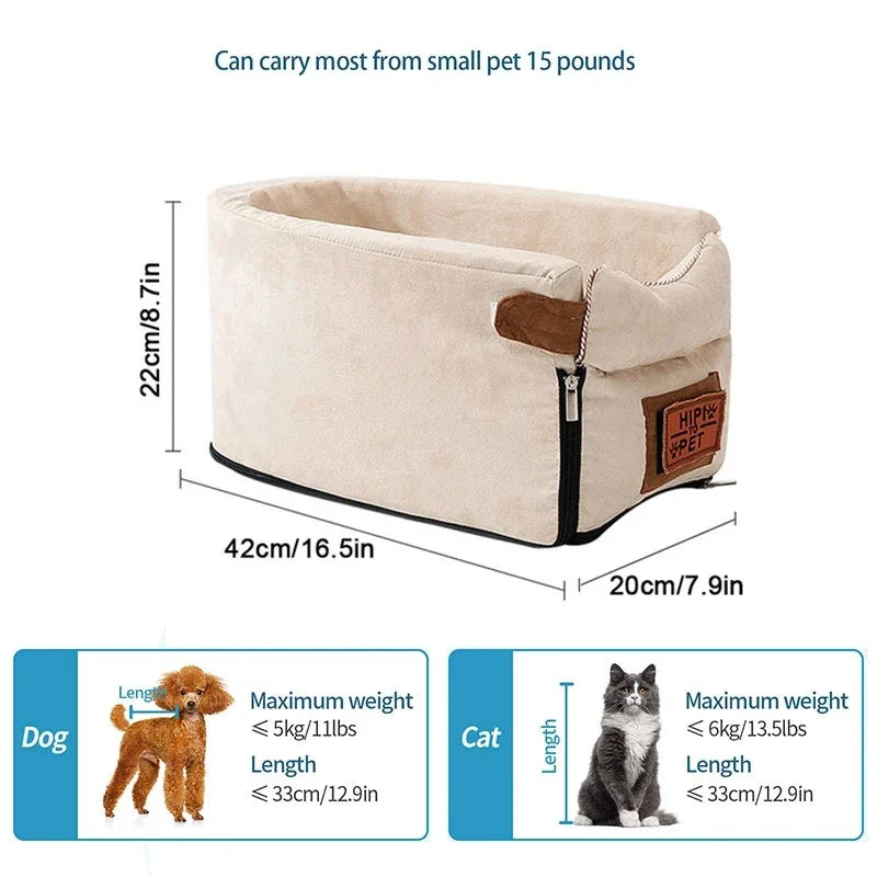 Portable Dog Car Seat & Travel Carrier – Safe, Cozy Rides for Small Dogs & Cats