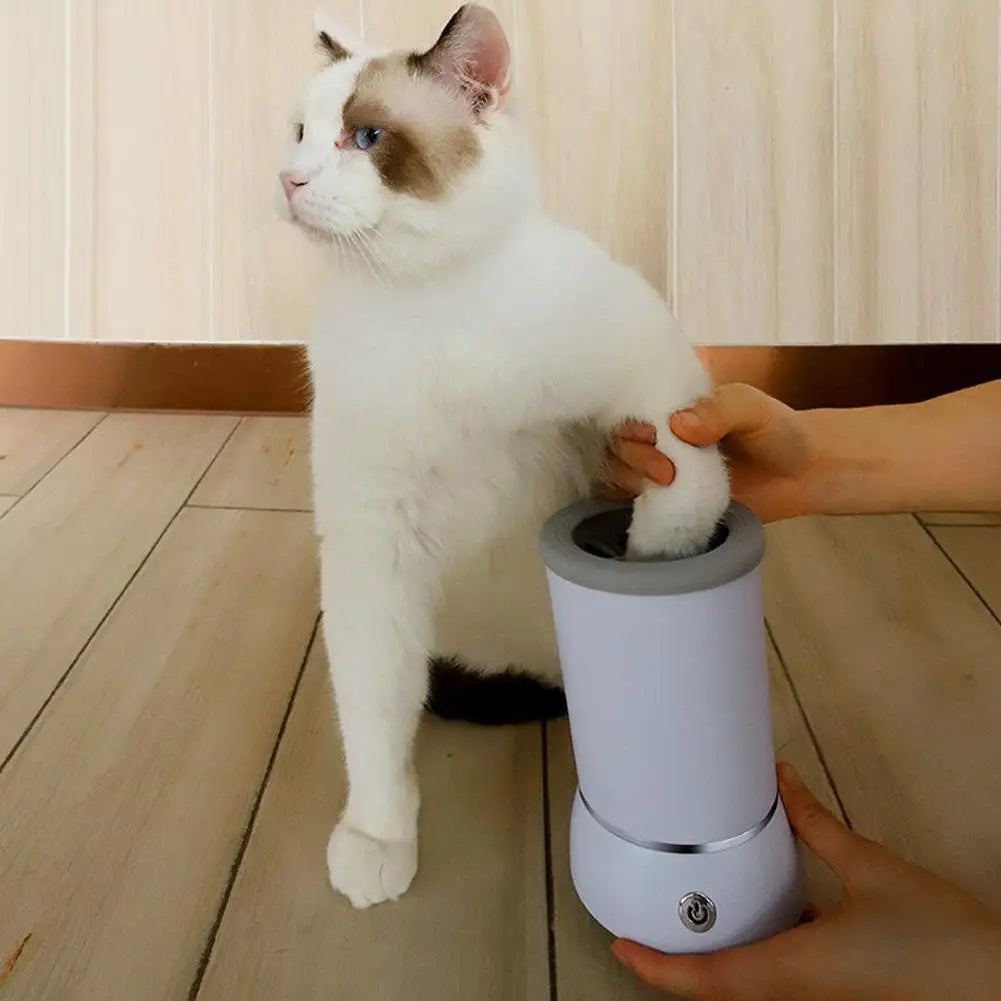 Electric Paw Cleaner for Dogs & Cats | Automatic Deep-Clean Pet Paw Washer | Portable, USB Rechargeable, Gentle Silicone Bristles
