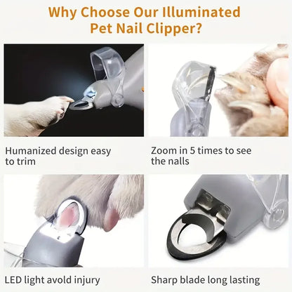 LED Pet Nail Clippers – See-Through-the-Nail Precision Trimming for Dogs & Cats