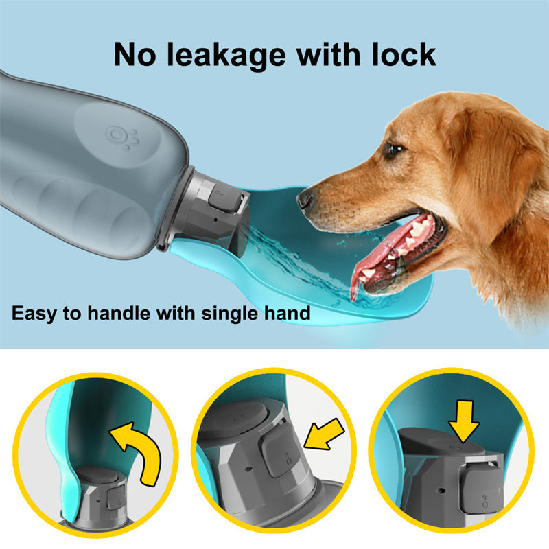 Foldable Travel Water Bottle – Portable Silicone Bowl & Dispenser for Dogs on the Go