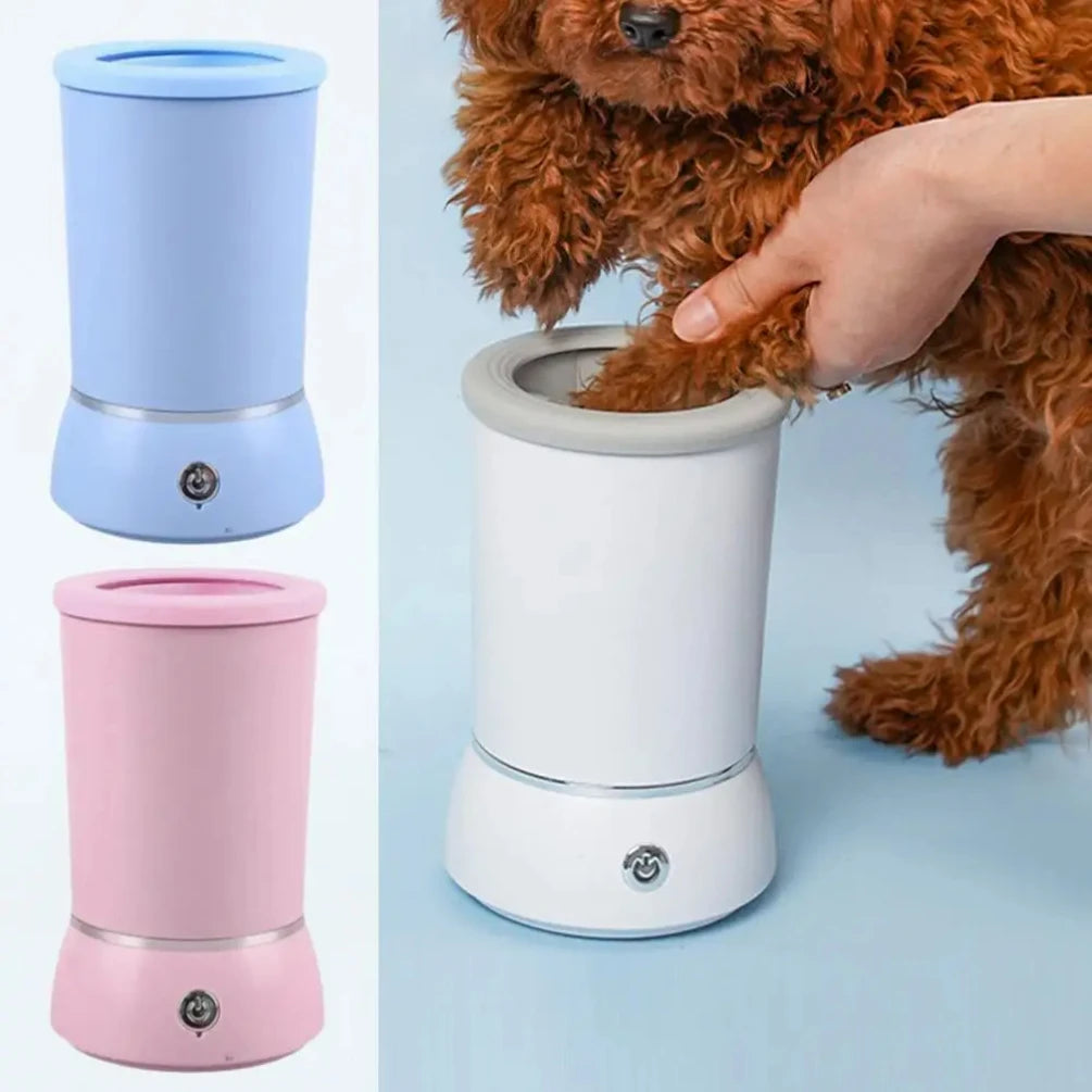 Electric Paw Cleaner for Dogs & Cats | Automatic Deep-Clean Pet Paw Washer | Portable, USB Rechargeable, Gentle Silicone Bristles