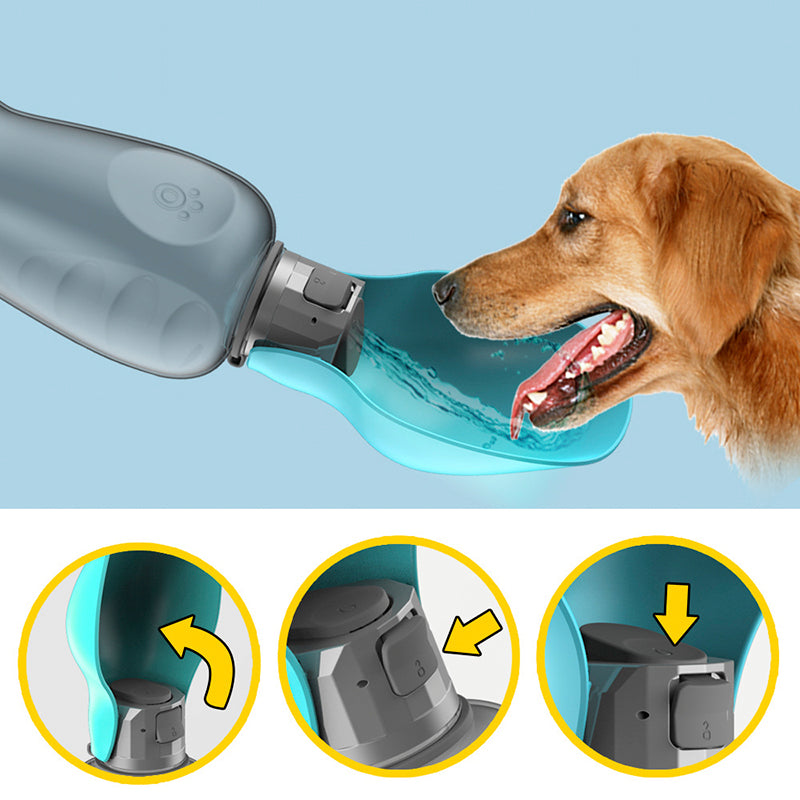 Foldable Travel Water Bottle – Portable Silicone Bowl & Dispenser for Dogs on the Go